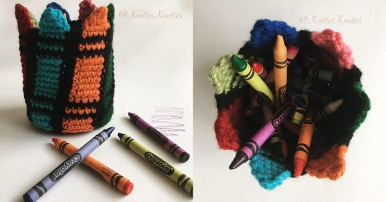 Colorful crayon holder - Collage