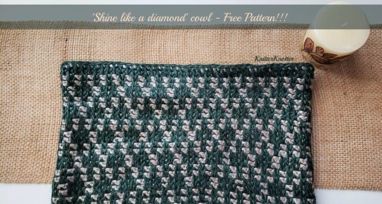 ‘Shine like a diamond’ cowl – Free pattern!!