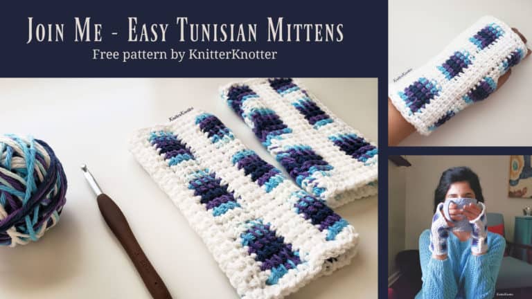 Join Me – Easy Tunisian Mittens – Free Pattern!!