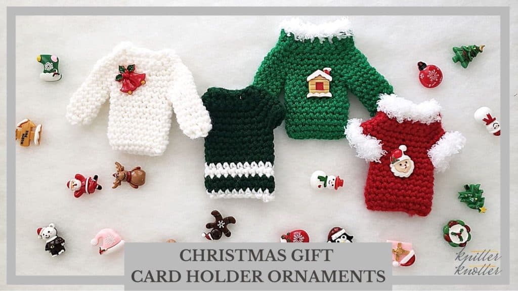 Christmas gift card holder ornament sweater - free crochet pattern