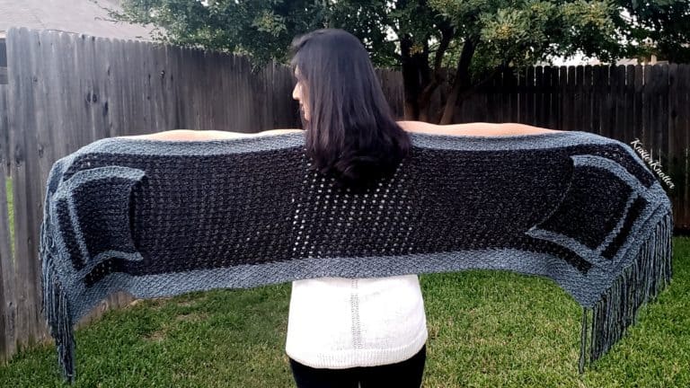 Tunisian Boho Pocket Shawl – Free Crochet Pattern!