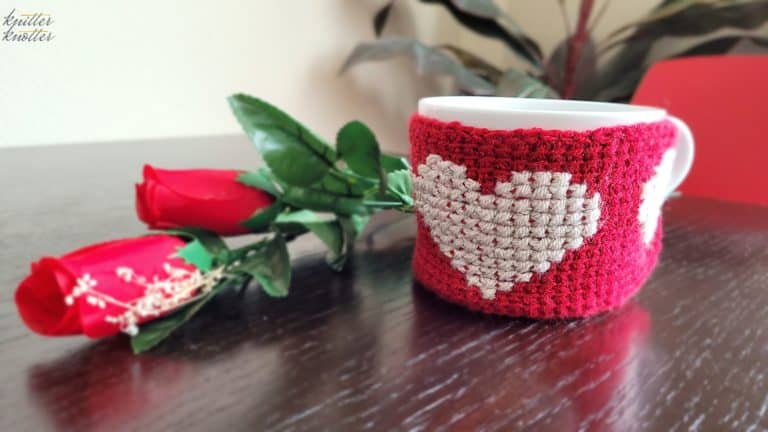 Easy Tunisian Crochet Mug Cozy – Free Pattern