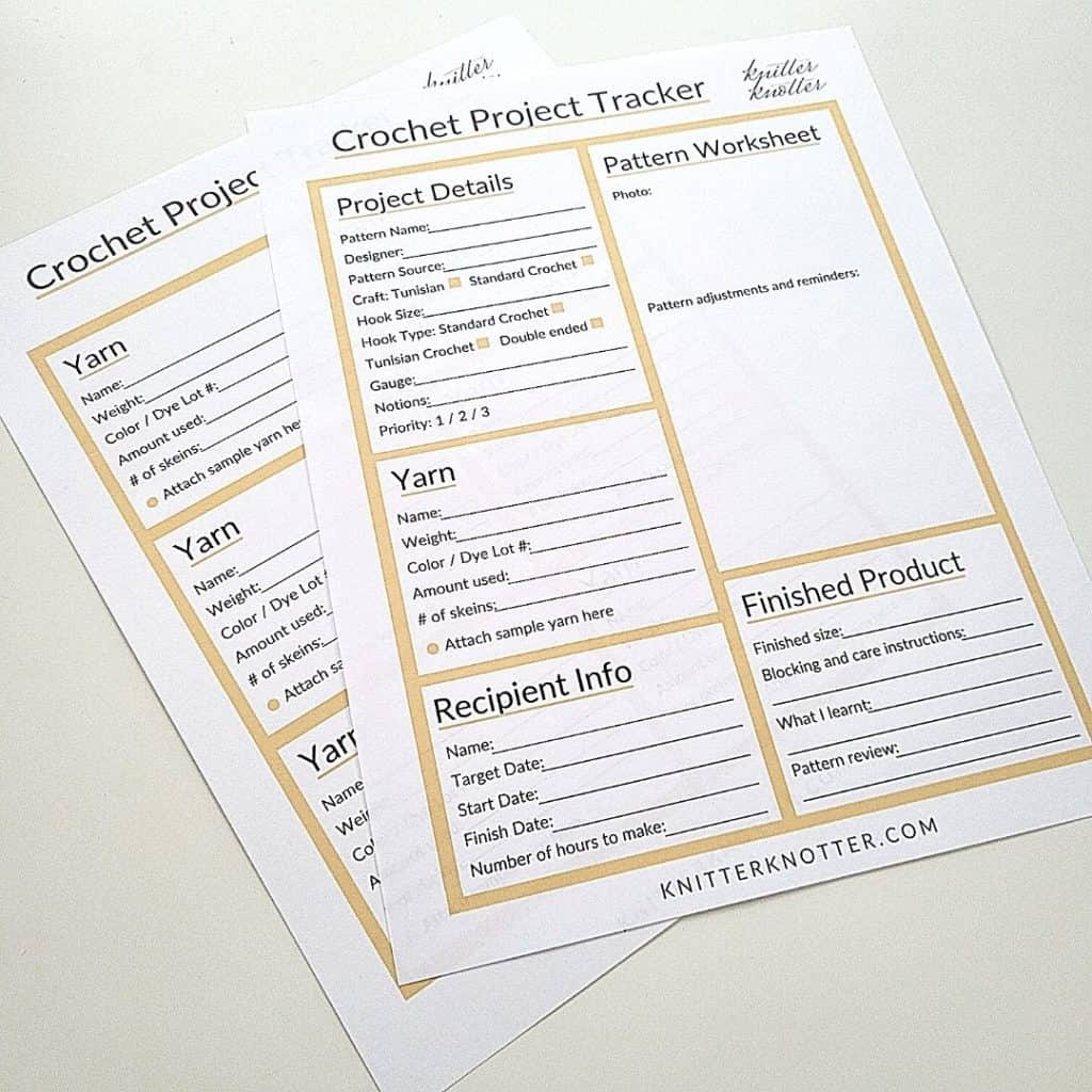 Free Printable Crochet Project Tracker - KnitterKnotter