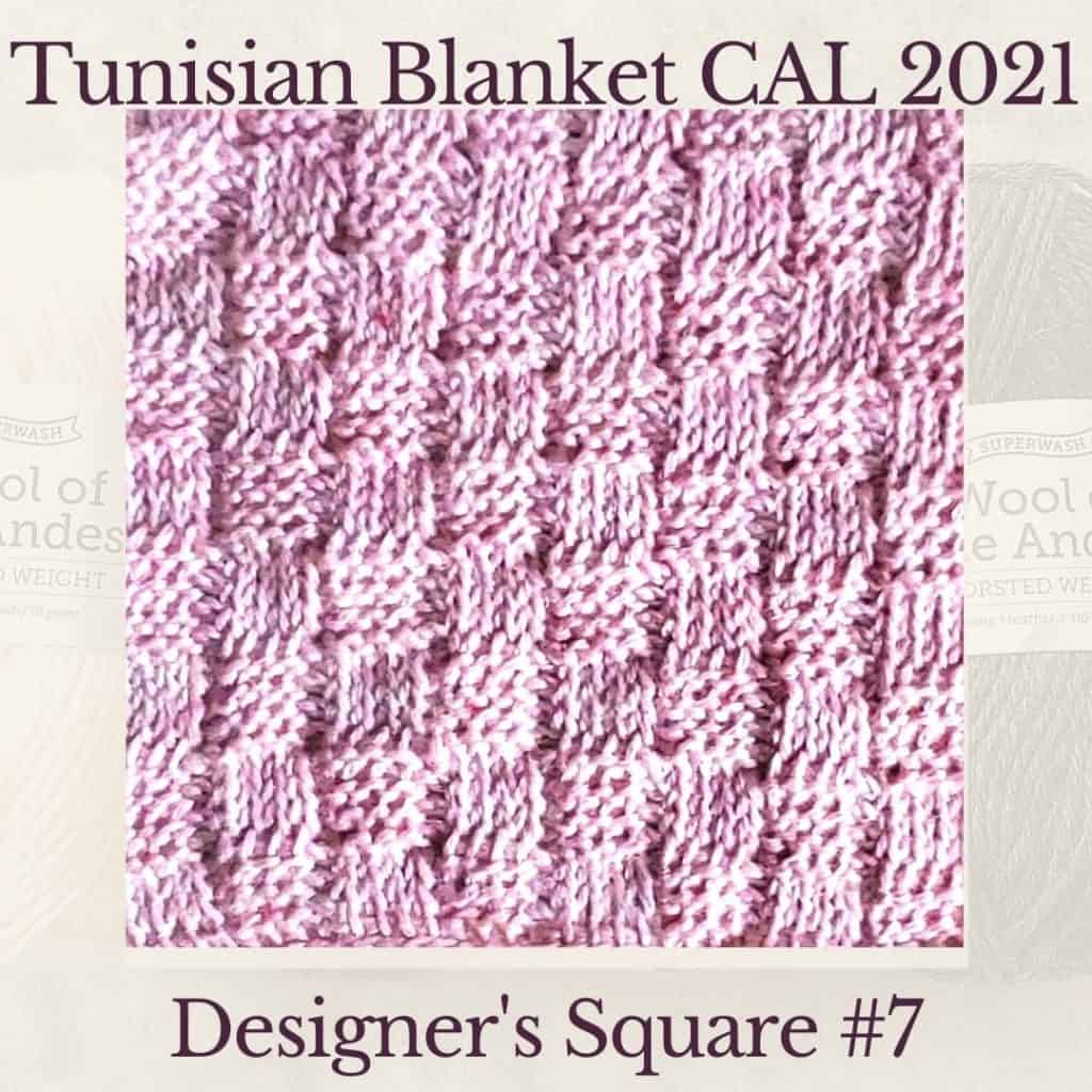 The seventh square crochet afghan pattern from the KnitterKnotter blanket CAL of 2021