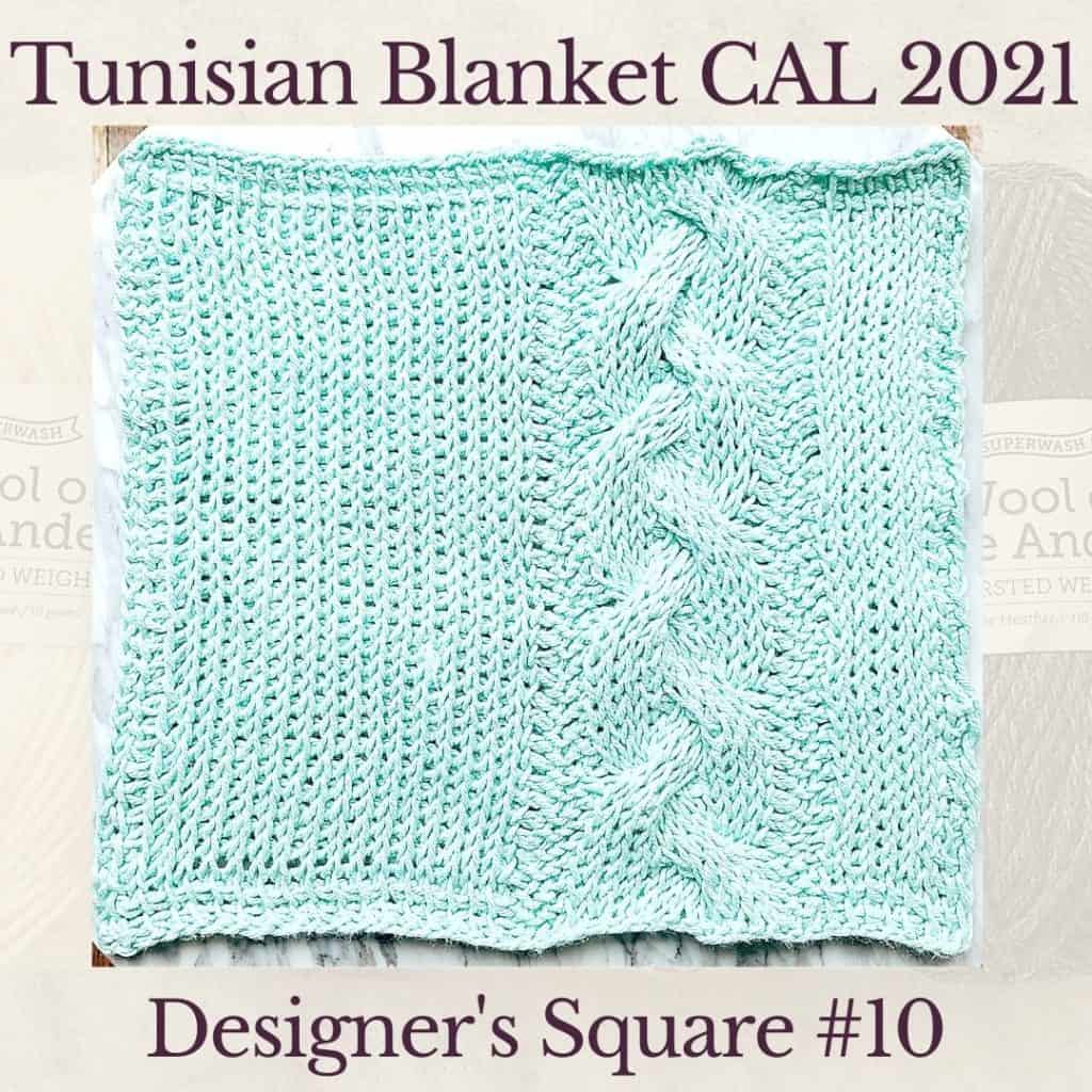 The tenth square crochet afghan pattern from the KnitterKnotter blanket CAL of 2021