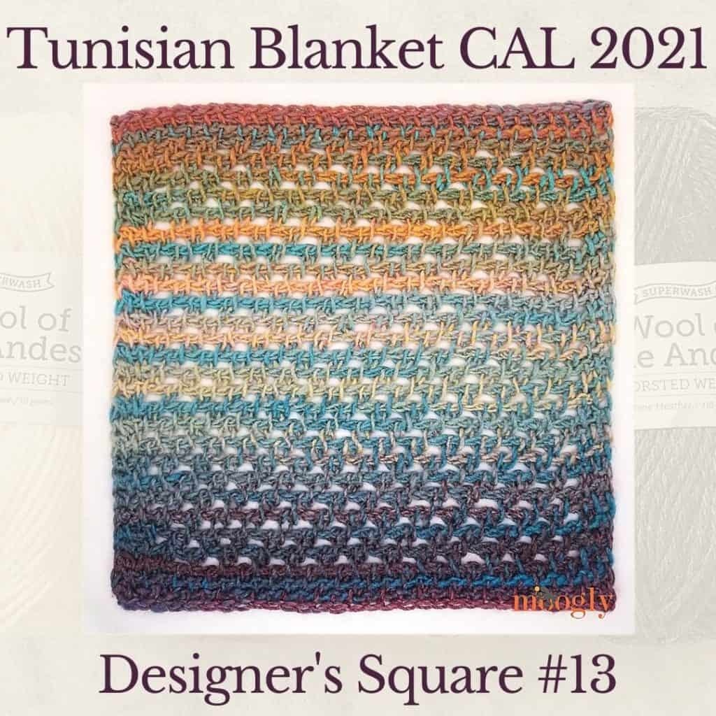 The thirteenth square crochet afghan pattern from the KnitterKnotter blanket CAL of 2021