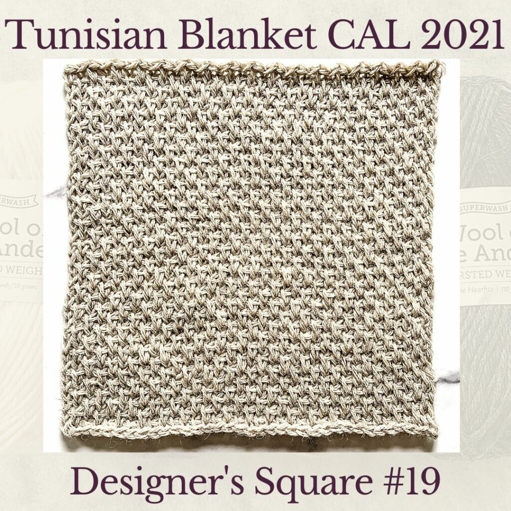 The nineteenth square crochet afghan pattern from the KnitterKnotter blanket CAL of 2021