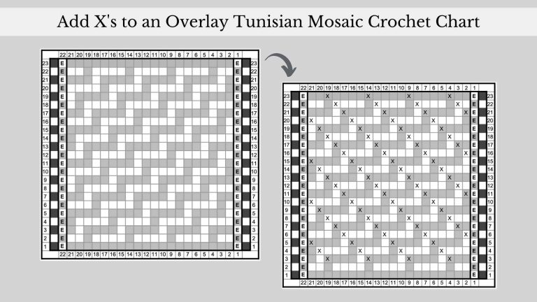 How to add X’s to a Tunisian Mosaic Crochet Chart