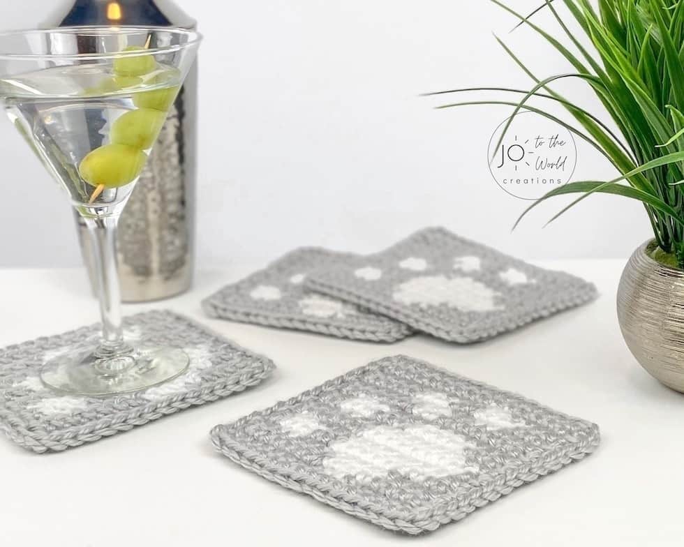 Paw Print Coasters – Free Crochet Pattern by Jo To The World