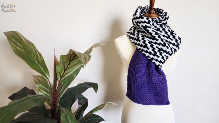Neeta Tunisian Mosaic Crochet Scarf Pattern
