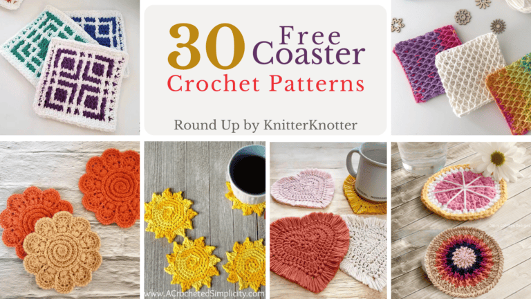 30 Crochet Coaster Patterns. Free crochet patterns round up header