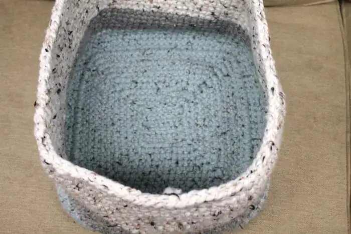 Gray Tweed Chunky Square Basket by A More Crafty Life
