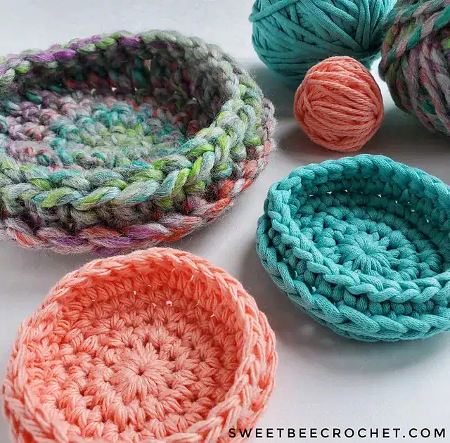 Stash Buster Mini Baskets by Sweet Bee Crochet