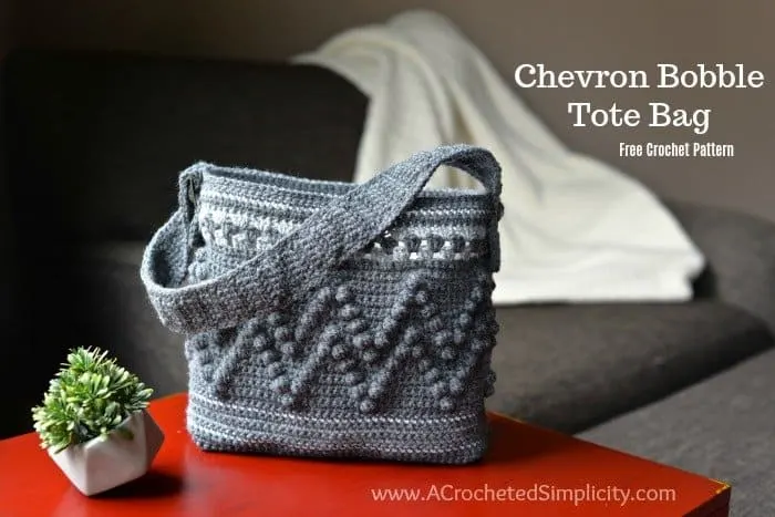 Chevron Bobble Tote Bag Pattern by A Crocheted Simplicity