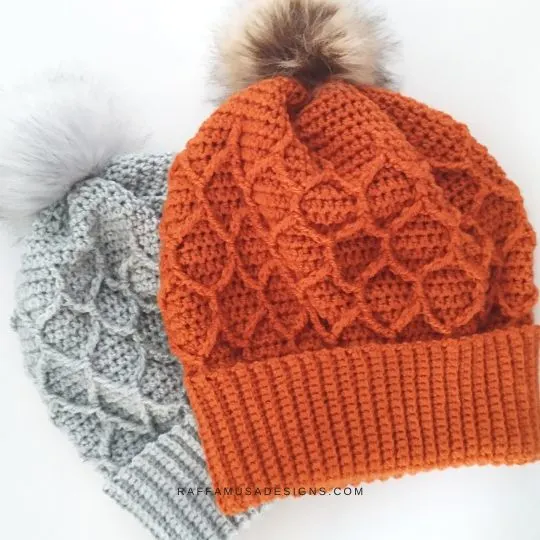 Crochet HoneyComb Beanie by Raffamusa Designs