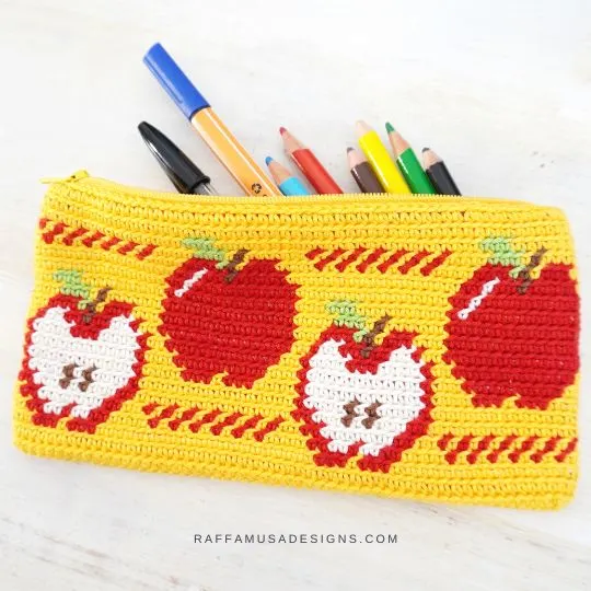 Tapestry Apple Pencil Case by Raffamusa Designs