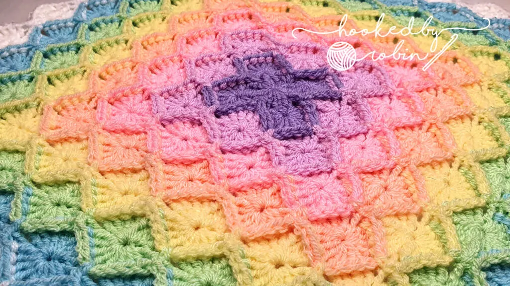 Crochet Bavarian Stitch Square Written Pattern by hooked by robin