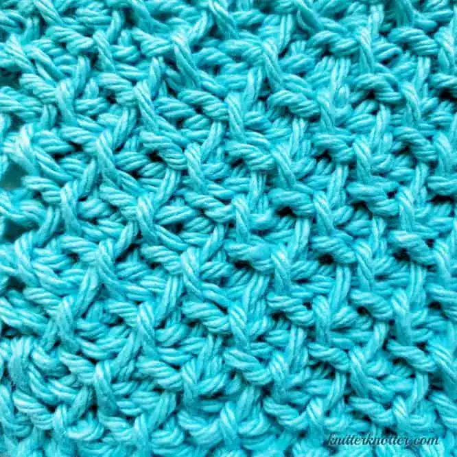 Tunisian Crochet Tutorial – Honeycomb Stitch front Knitter Knotter