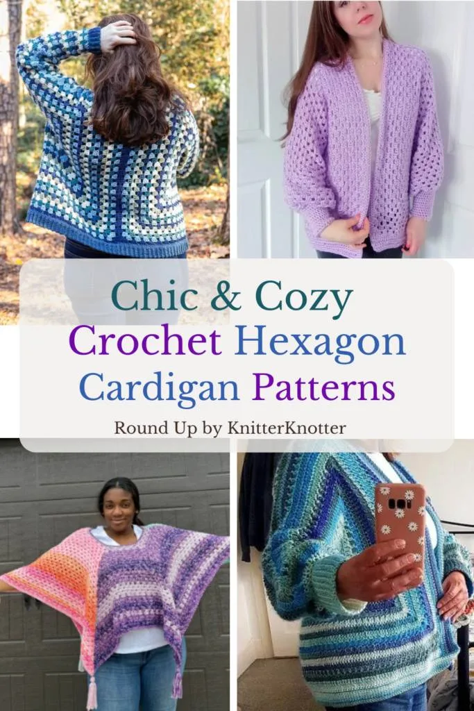 cozy Crochet Hexagon Cardigan Pattern collection crochet patterns round up knitterknotter