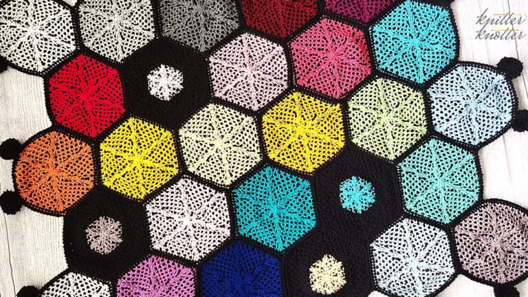 Free Tunisian Crochet Hexagon Blanket Pattern: Shreya Blanket