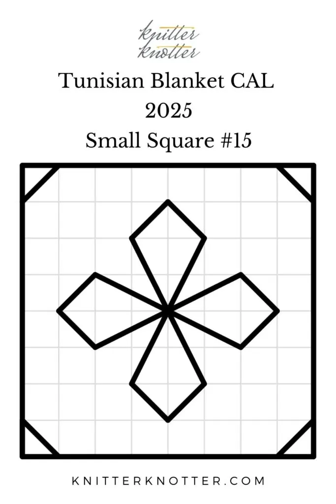 Sona Tunisian Mosaic Blanket CAL of 2025 by KnitterKnoter - Small Square #15 - Chart