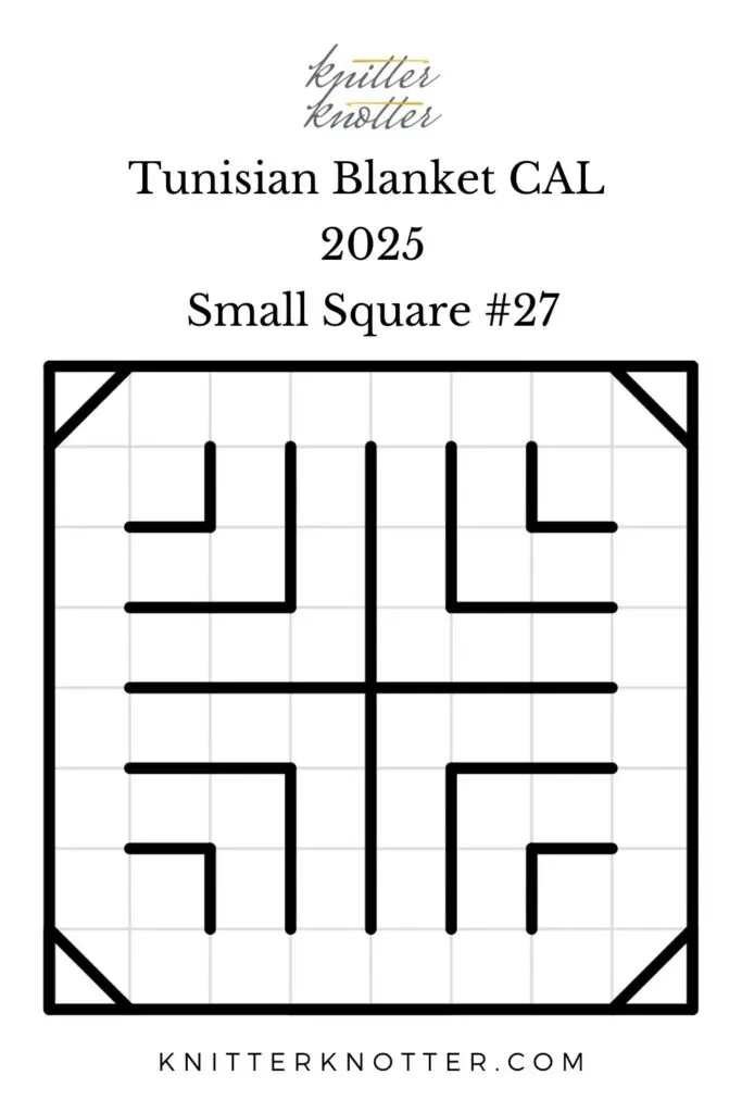 Sona Tunisian Mosaic Blanket CAL of 2025 by KnitterKnoter - Small Square #27 - Chart