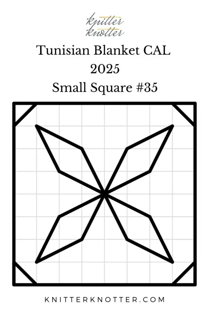 Sona Tunisian Mosaic Blanket CAL of 2025 by KnitterKnoter - Small Square #35 - Chart