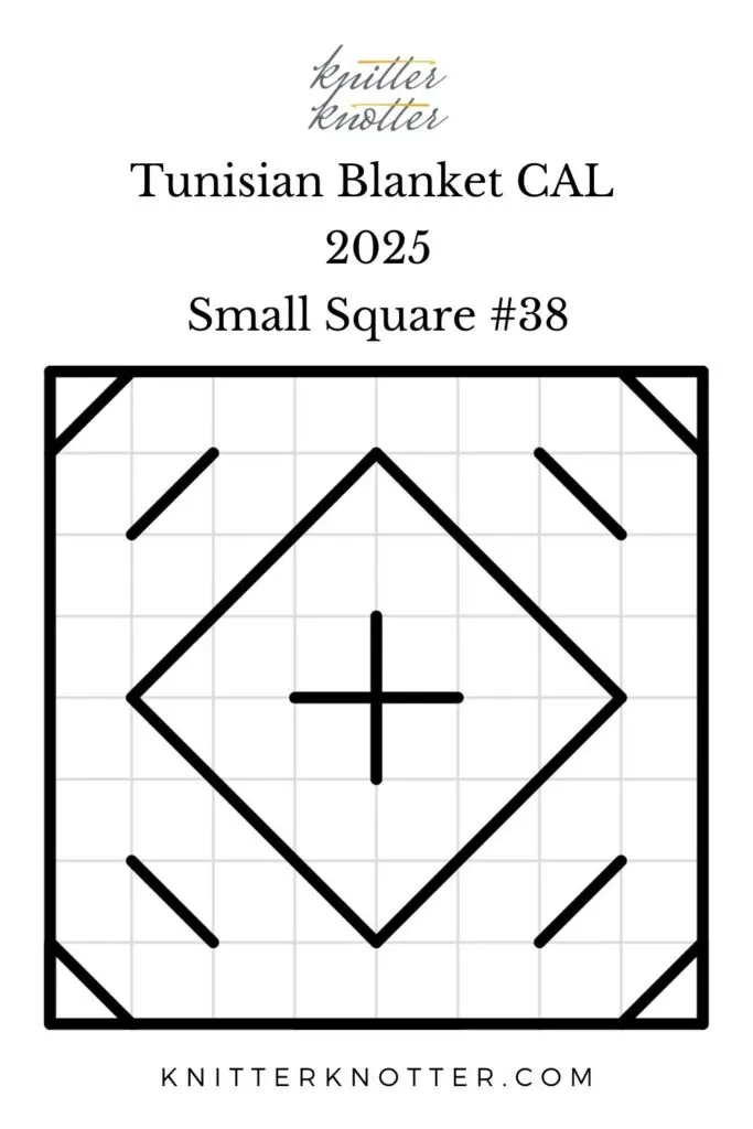 Sona Tunisian Mosaic Blanket CAL of 2025 by KnitterKnoter - Small Square #38 - Chart
