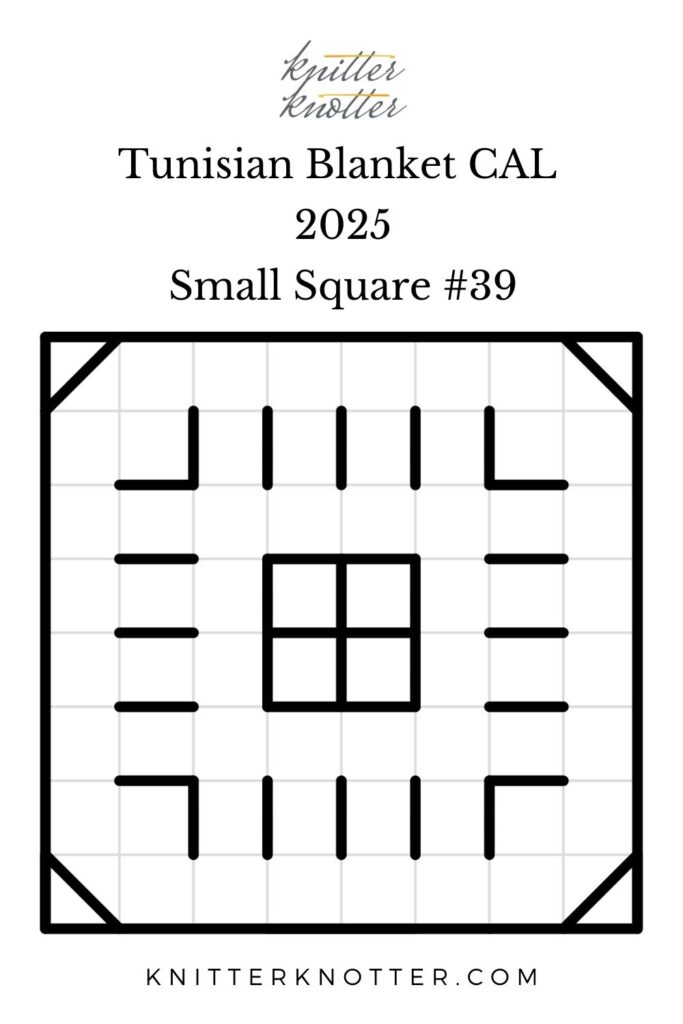Sona Tunisian Mosaic Blanket CAL of 2025 by KnitterKnoter - Small Square #39 - Chart
