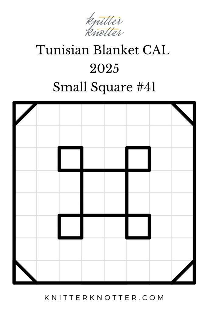 Sona Tunisian Mosaic Blanket CAL of 2025 by KnitterKnoter - Small Square #41 - Chart