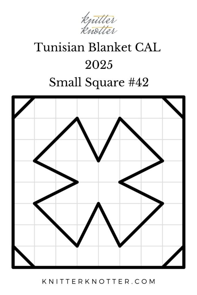 Sona Tunisian Mosaic Blanket CAL of 2025 by KnitterKnoter - Small Square #42 - Chart
