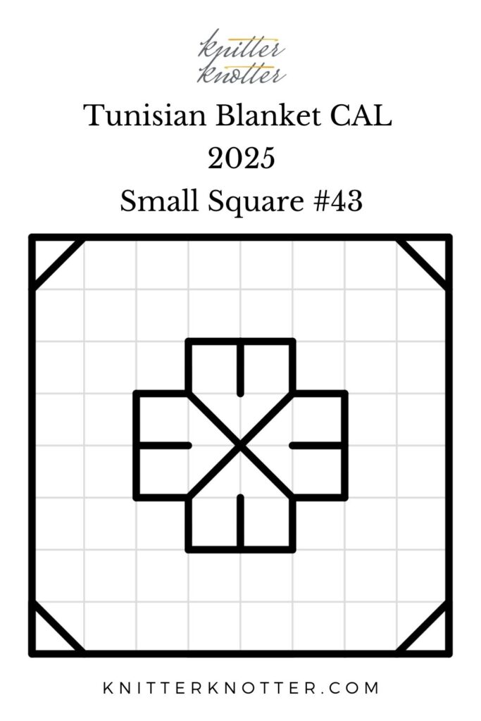 Sona Tunisian Mosaic Blanket CAL of 2025 by KnitterKnoter - Small Square #43 - Chart