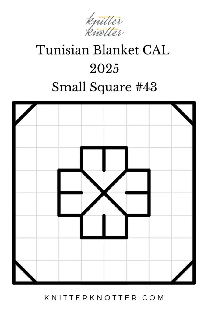 Sona Tunisian Mosaic Blanket CAL of 2025 by KnitterKnoter - Small Square #43 - Chart
