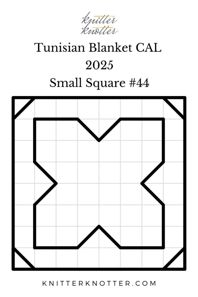 Sona Tunisian Mosaic Blanket CAL of 2025 by KnitterKnoter - Small Square #44 - Chart

