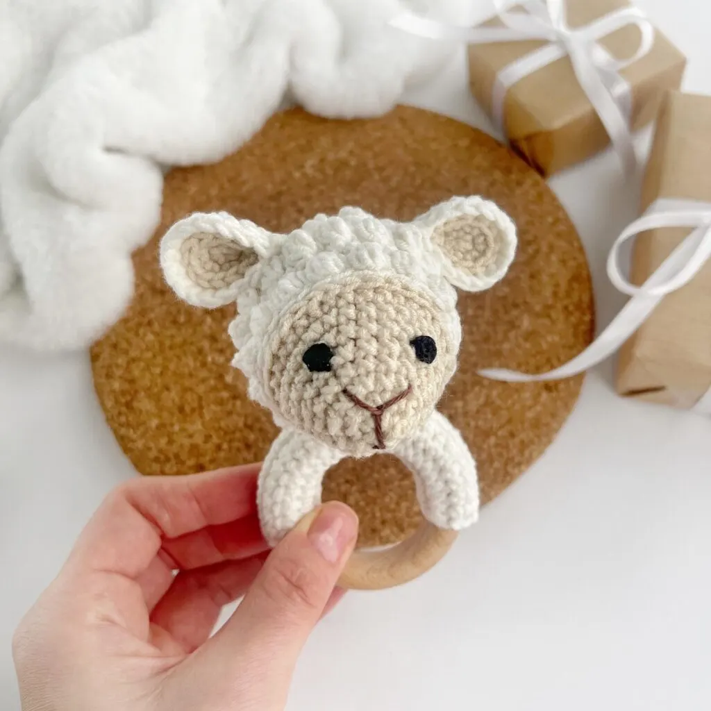 Crochet sheep pattern Amigurumi baby rattle baby teether Ami Guide etsy