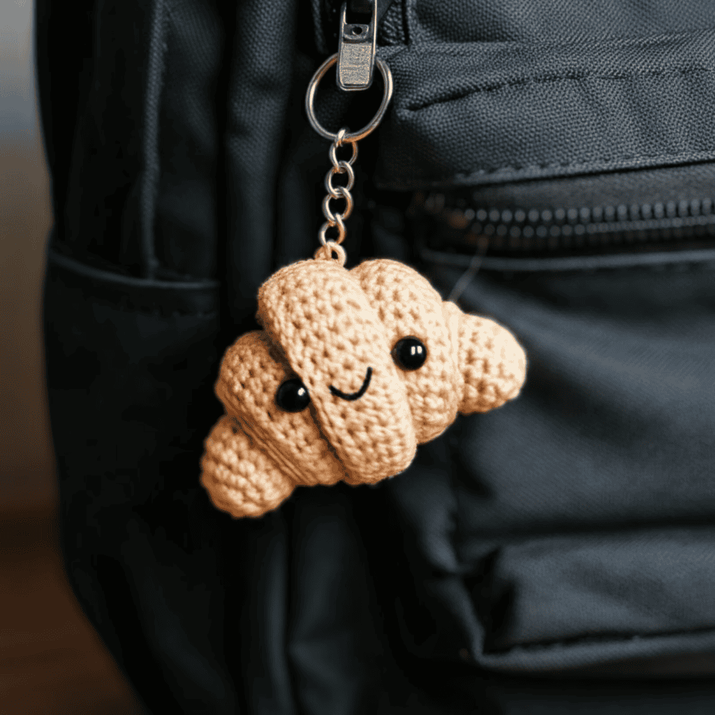 Croissant Keychain Crochet Pattern Cute Car Hanger Fuzzify Patterns etsy