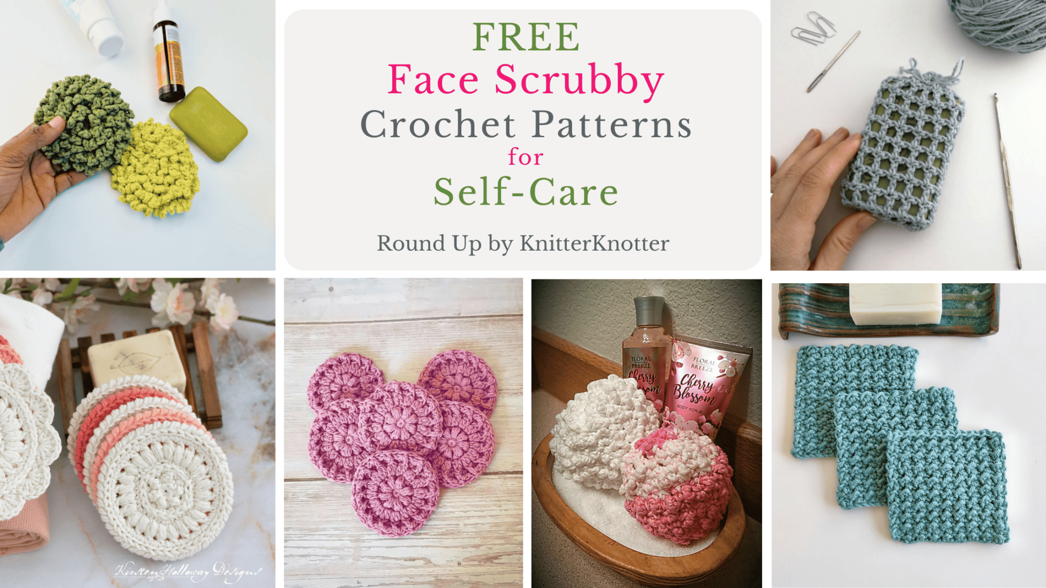 Free Face Scrubby Crochet Patterns for Self-care! - KnitterKnotter