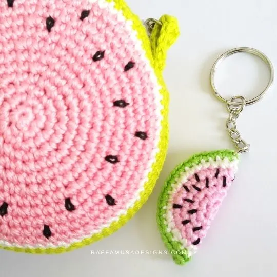 Fruit Slice Keychain Crochet Patterns by Raffamusa Designs