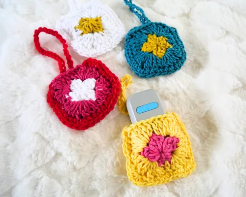 Granny Square Airpods Case Pattern by Jenny and Teddy