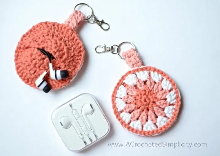 Mini Earbud Holder Crochet Pattern by A Crocheted Simplicity