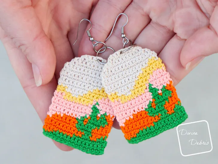 Sedona Cactus Earrings Free Crochet Pattern by Divine Debris