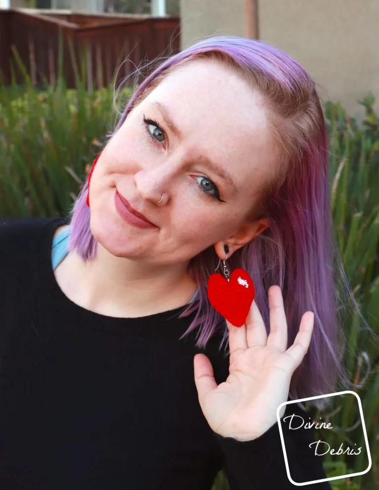 Sweetheart Earrings and Amigurumi Patterns by Divine Debris