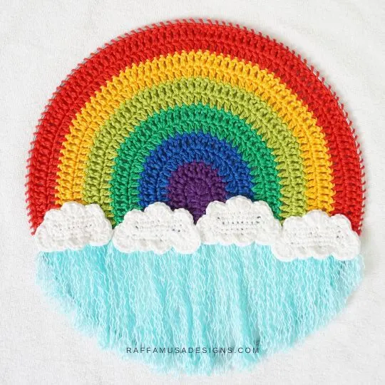 Rainbow Wall Hanging Crochet Pattern by Raffamusa Designs