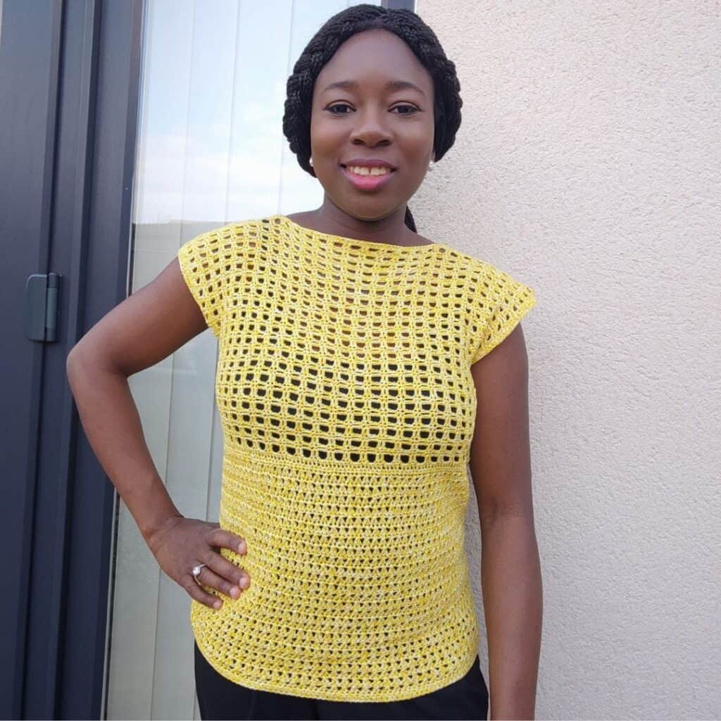 Any Yarn Crochet Summer Tee Pattern by Fosbas Designs