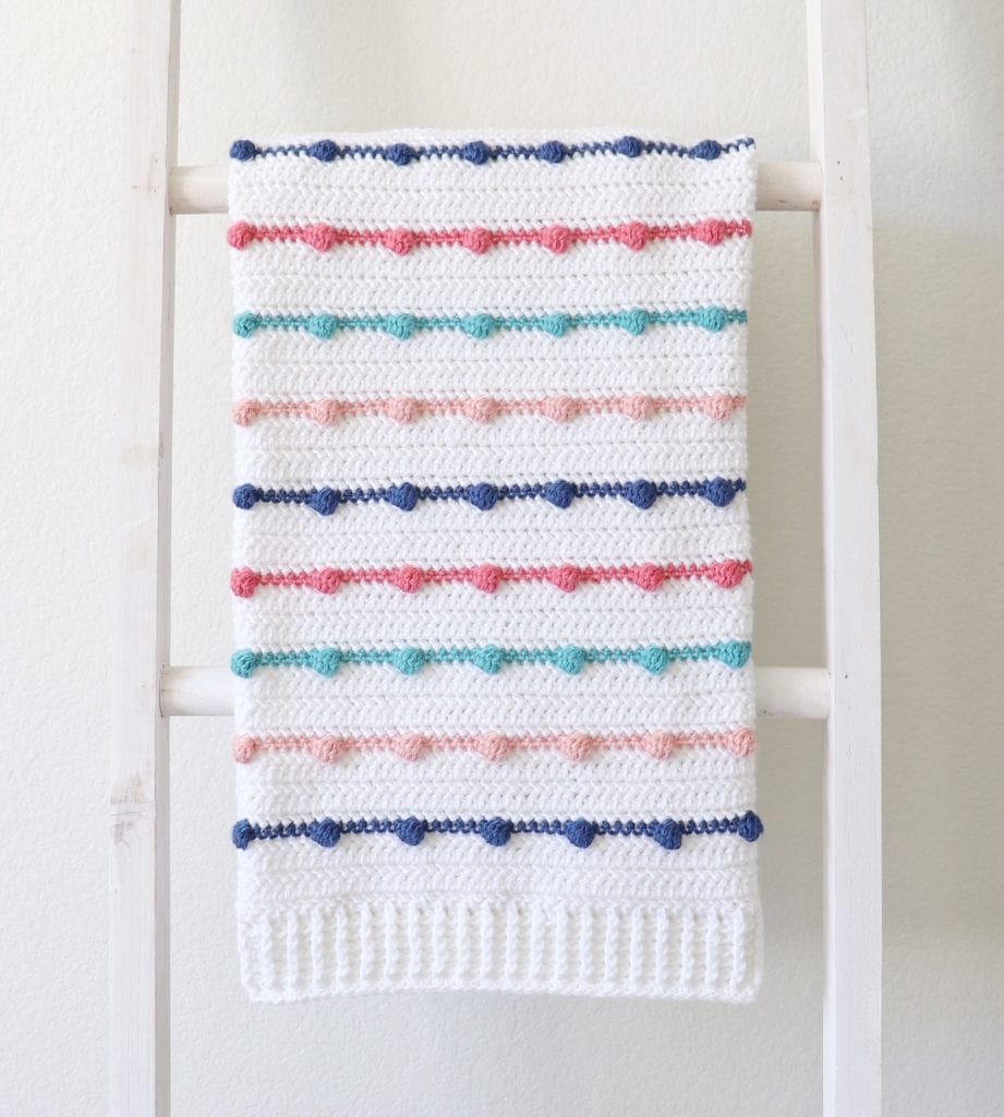 Crochet Bobble Lines Baby Blanket by Daisy Farm Crafts
