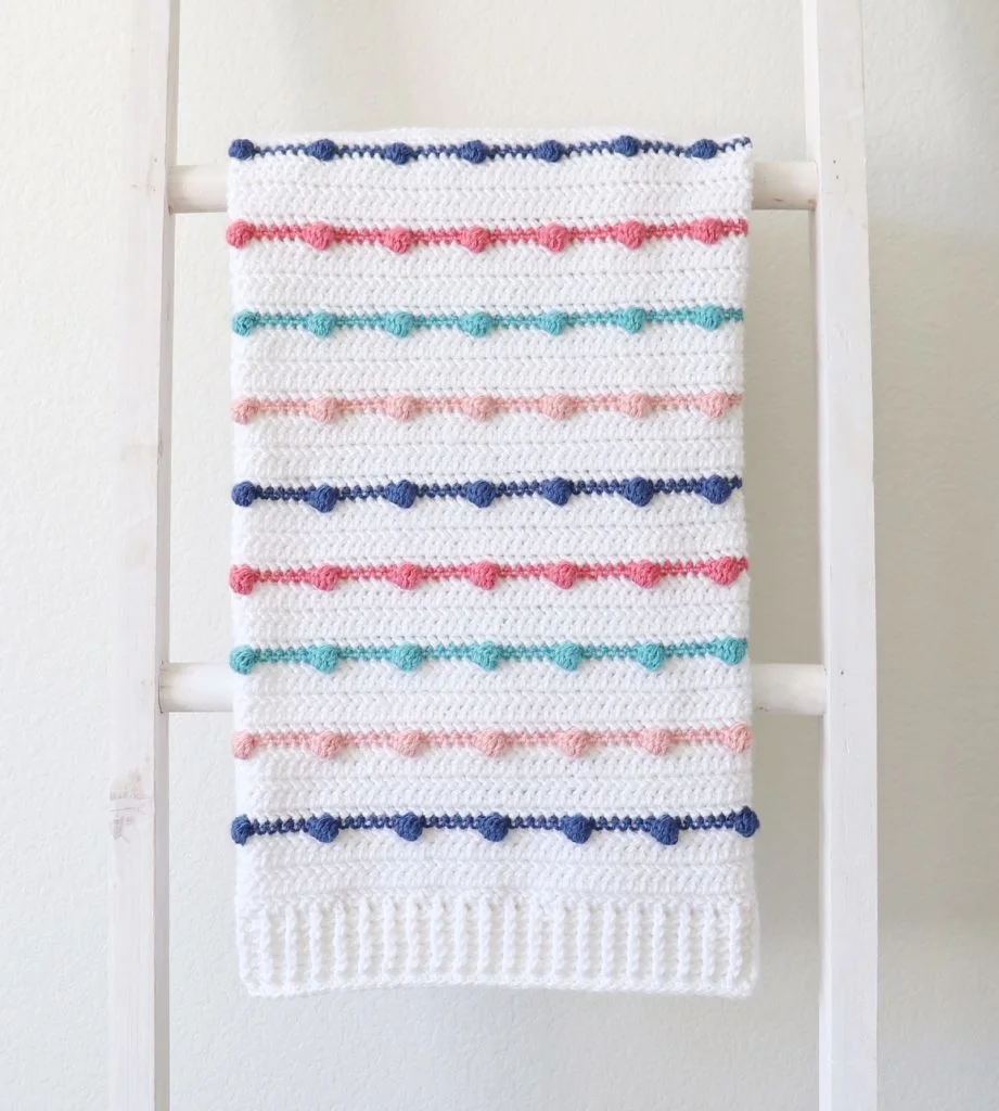 Crochet Bobble Lines Baby Blanket by Daisy Farm Crafts