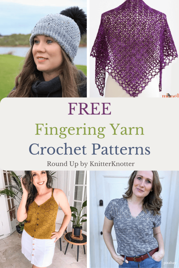 Free Crochet fingering yarn Patterns Round Up by Knitter Knotter