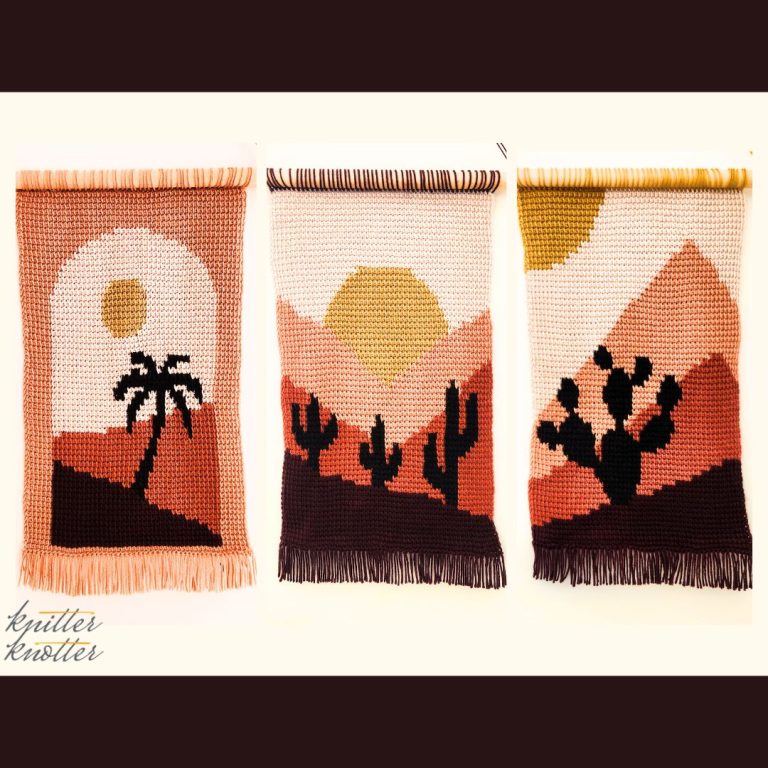 Chitra Wall Hanging #3 – Free Tunisian Crochet Pattern