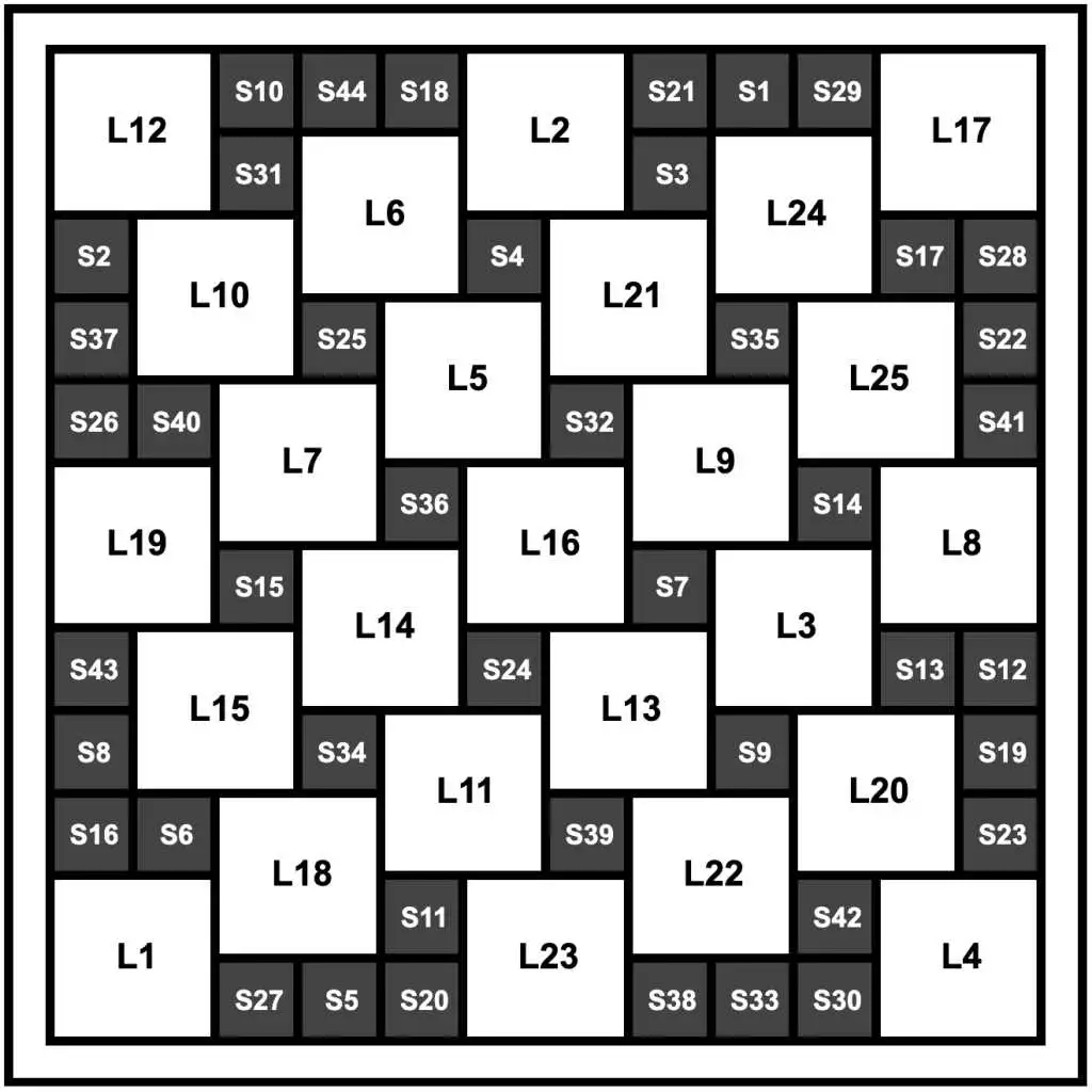 Placement of squares of the Sona Blanket by KnitterKnotter