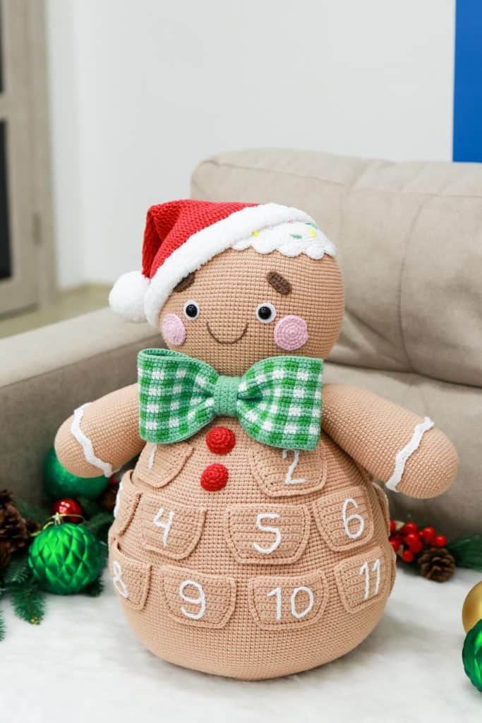 Gingerbread Man Crochet Advent Calendar Toy